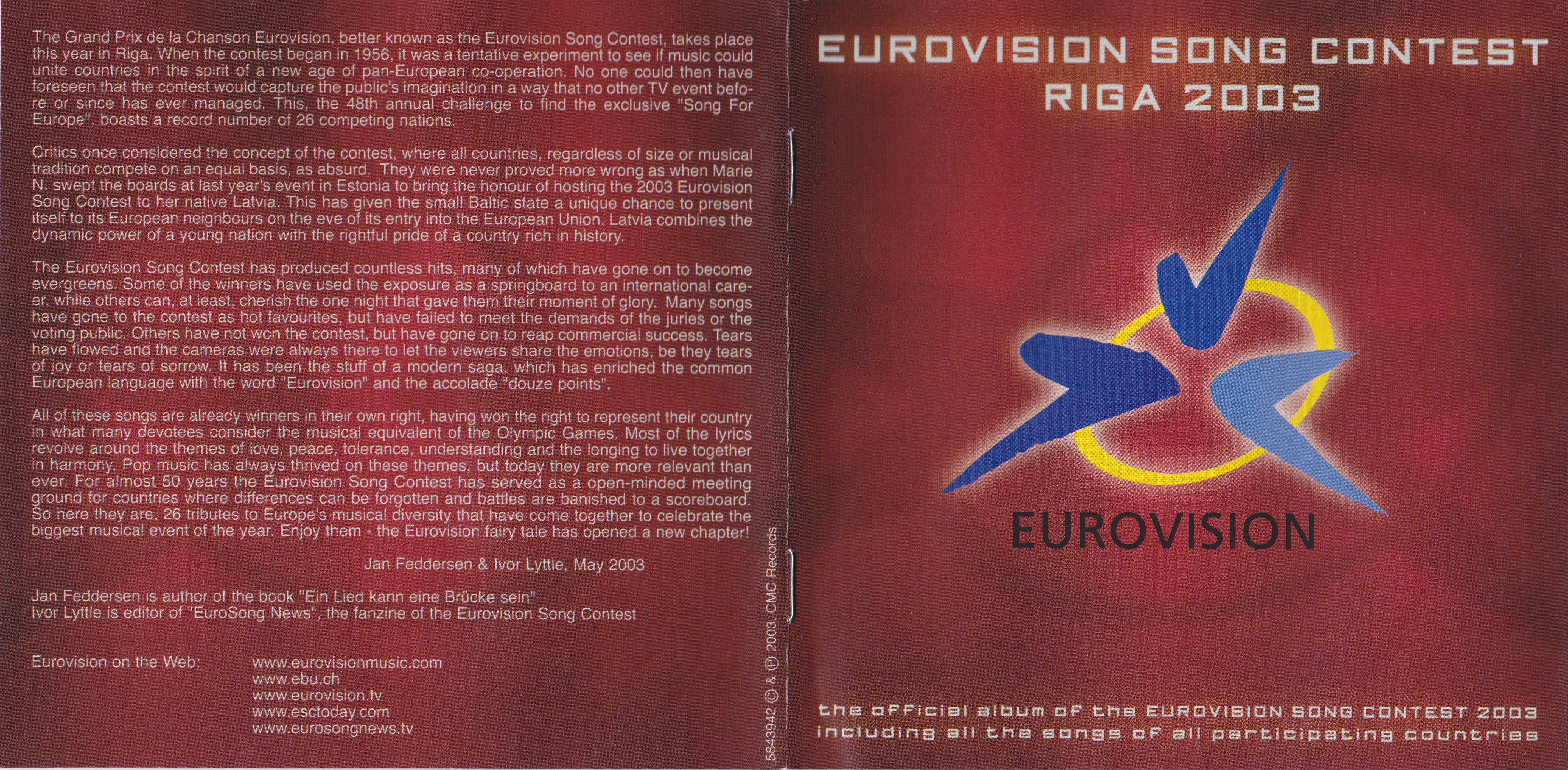 Eurovision Song Contest 2003; Riga : Front + Inlay
